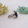 Bague ajustable en acier inoxydable avec cabochon
