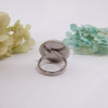 Bague ajustable en acier inoxydable avec cabochon