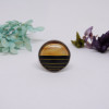 Bague ajustable en acier inoxydable avec cabochon à lignes