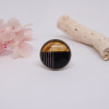 Bague ajustable en acier inoxydable avec cabochon géométrique