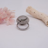 Bague ajustable en acier inoxydable avec cabochon géométrique