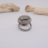 Bague ajustable pleine lune en acier inoxydable