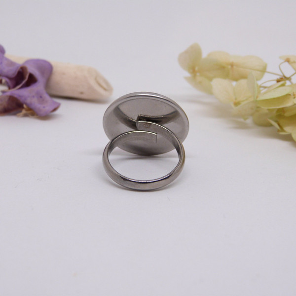 Bague ajustable Loup en acier inoxydable
