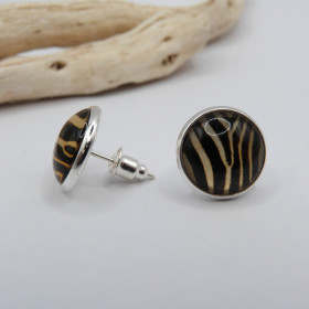 Puces d'oreilles motif zèbre