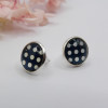 Puces d'oreilles bleues à pois blancs