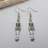 Boucles d'oreilles argentées squelette