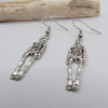 Boucles d'oreilles argentées squelette