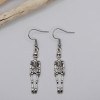Boucles d'oreilles argentées squelette