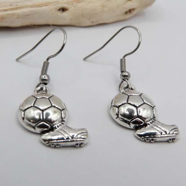 Boucles d'oreilles football