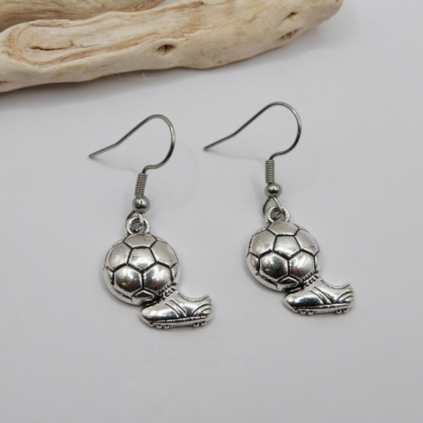 Boucles d'oreilles football