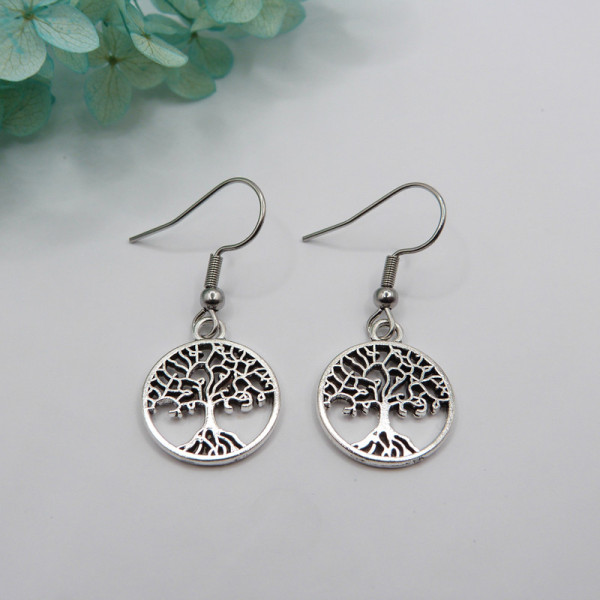Boucles d'oreilles arbre de vie