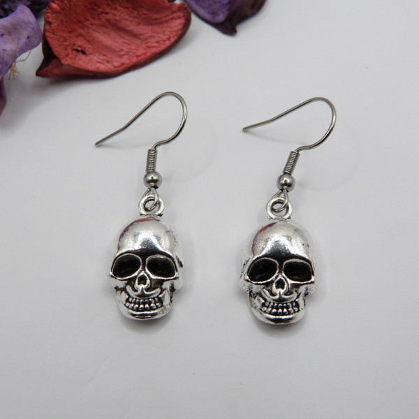 Boucles d'oreilles crâne