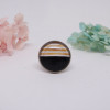 Bague ajustable en acier inoxydable avec cabochon