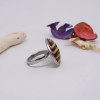 Bague ajustable en acier inoxydable avec rayures